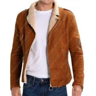 Camel Suede Moto Jacket