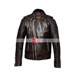 Men Double Zipper Biker Style Jacket