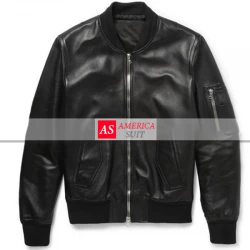 Men Elegant Black Leather Jacket