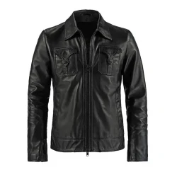 Men’s Adam Casual Black Leather Jacket Men’s Adam Casual Black Leather Jacket