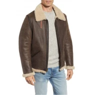 Brown Leather Shearling Jacket