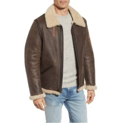 Brown Leather Shearling Jacket