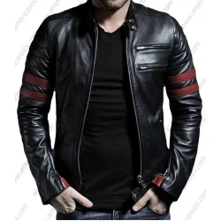 Mens Black Genuine Lambskin Leather Jacket