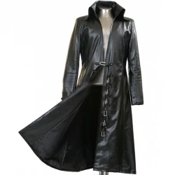 Mens Long Black Trench Coat