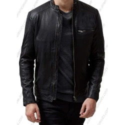 Mens Sparta Black Classic Genuine Leather Jacket Mens Sparta Black Classic Genuine Leather Jacket