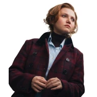 Mia McKenna Bruce The Lady 2026 Burgundy Plaid Coat