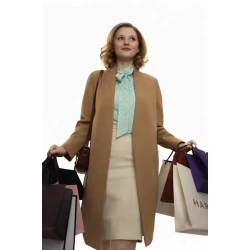 Mia McKenna Bruce The Lady Brown Wool Coat
