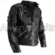 Michael Jackson Bad Vintage Leather Jacket in Black Color
