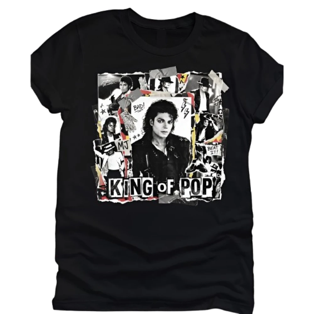 Michael Jackson King of Pop Black Graphic T-Shirt | America Suits