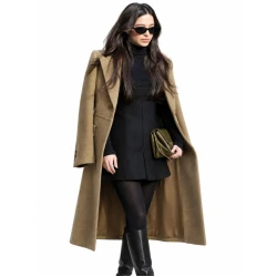 Mikey Madison Brown Long Wool Coat