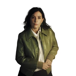 Milagros Mumenthaler Green Leather Jacket
