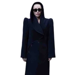Miley Cyrus Black Hooded Maxi Coat Miley Cyrus Black Hooded Maxi Coat