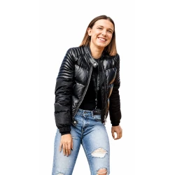 Millie Bobby Brown Black Quilted Puffer Jacket