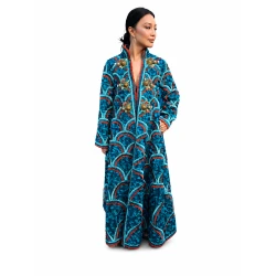 Moana 2026 Ming Na Wen Blue Printed Long Coat