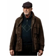Mobland S02 Pierce Brosnan Brown Suede Leather Jacket