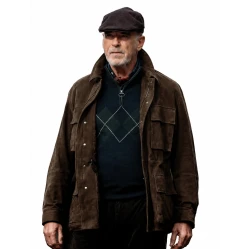 Mobland S02 Pierce Brosnan Brown Suede Leather Jacket Mobland S02 Pierce Brosnan Brown Suede Leather Jacket