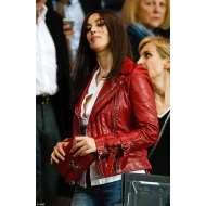 Monica Bellucci Red Leather Jacket