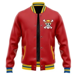 One Piece Monkey D Luffy Red Varsity Jacket