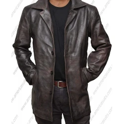 Mens Natural Distressed Leather Jacket For Men