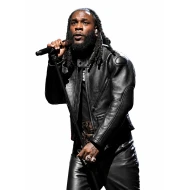 NBA All Star 2023 Burna Boy Black Leather Jacket