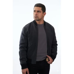 Nicholas Torres NCIS S23 Grey Bomber Jacket