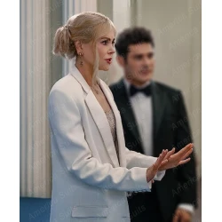 Nicole Kidman A Family Affair 2023 White Trench Coat