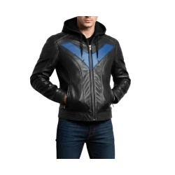 Nightwing DC Comics Black Leather Cosplay Jacket