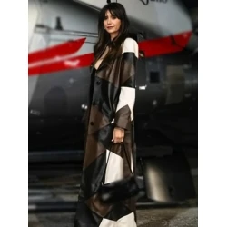 Nina Dobrev Patchwork Trench Coat
