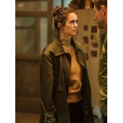 Nina Dobrev The Bricklayer 2024 Black Coat