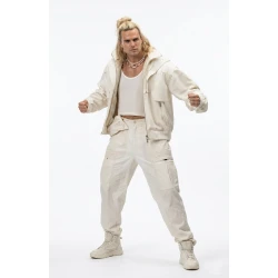 Noah Centineo Street Fighter 2026 White Hooded Jacket