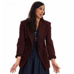 Nobody Wants This S03 Sarah Silverman Burgundy Blazer Nobody Wants This S03 Sarah Silverman Burgundy Blazer