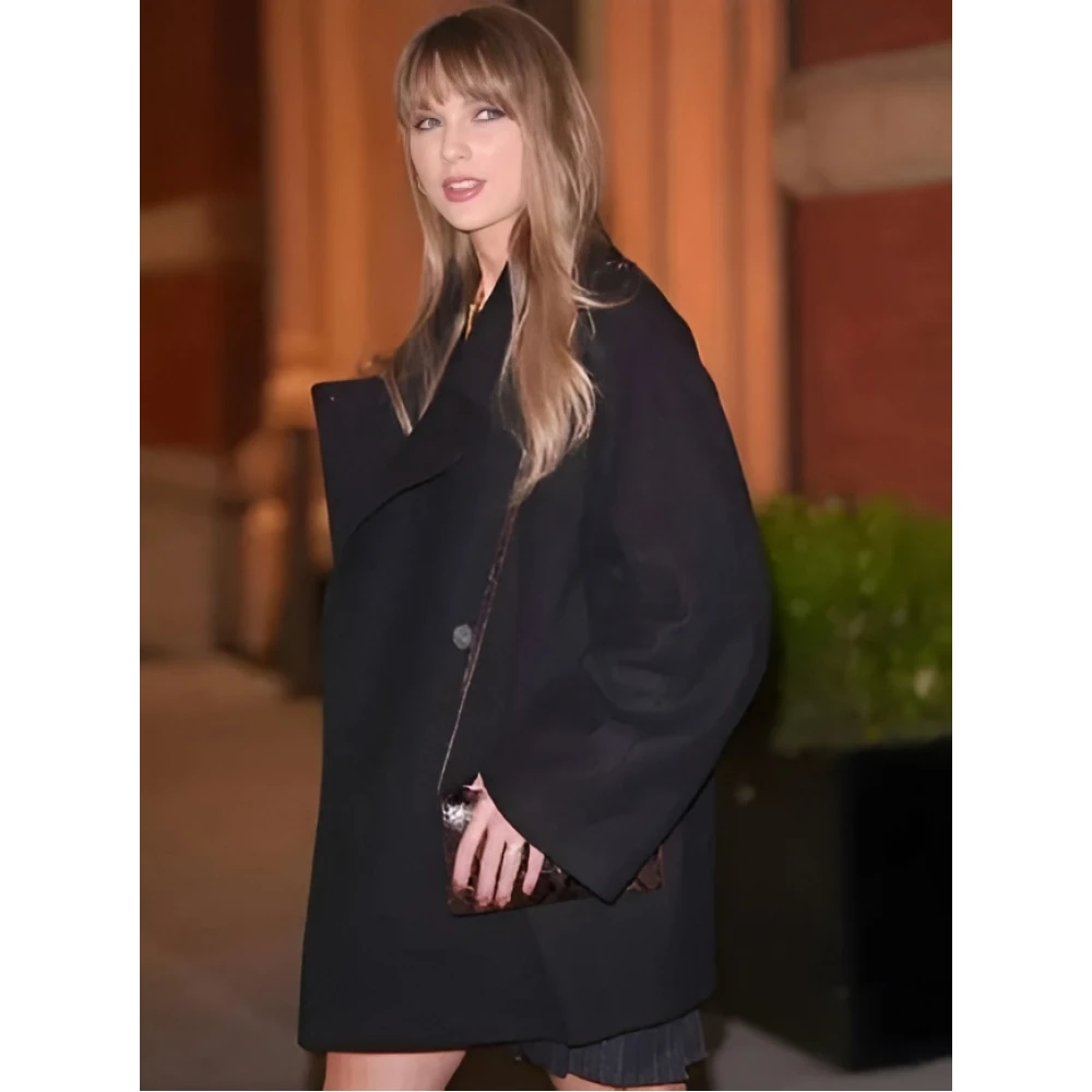 black winter dress coat x JENNIE Colette Silk Mini Dress main image 0