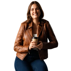 Off Campus 2026 Hannah Wells Brown Leather Jacket