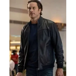 Oliver Hudson The Cleaning Lady Black Leather Jacket