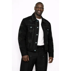 Omar Sy The Killer Black Denim Jacket Omar Sy The Killer Black Denim Jacket