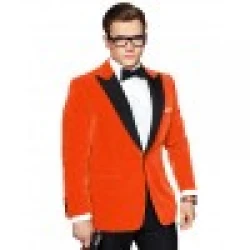 Orange Taron Egerton Kingsman Tuxedo Jacket