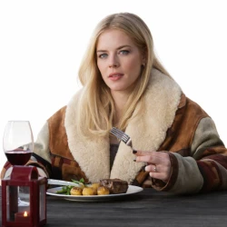 Over Your Dead Body Samara Weaving Suede Jacket