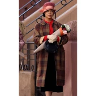 Passing Tessa Thompson Brown Checkered Coat