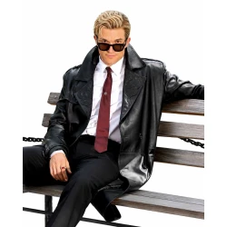 Paul Anthony Kelly Black Leather Trench Coat
