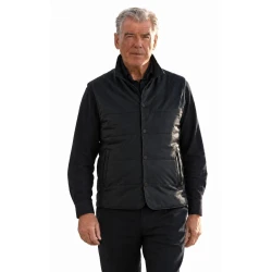 Pierce Brosnan MobLand S02 Black Leather Vest