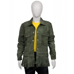 Poker Face Natasha Lyonne Suede Fringe Jacket