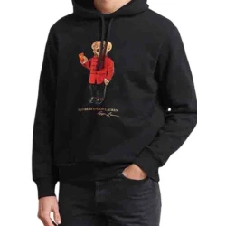 Polo Bear Loopback Terry Black Hoodie