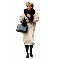 Princess Diana Beige Wool Long Coat