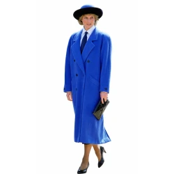 Princess Diana Blue Long Wool Coat