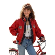 Rebecca Schaeffer Red Cotton Bomber Jacket