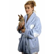 Reese Witherspoon Cloud Patches Light Blue Bathrobe