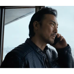 Rental Family Takehiro Hira Black Leather Jacket Rental Family Takehiro Hira Black Leather Jacket