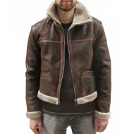 Resident Evil Leon Kennedy Fur Leather Jacket