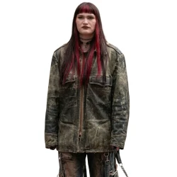 Roommates 2026 Ivy Wolk Distressed Leather Jacket 