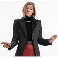 Rosamund Pike Ladies First 2026 Charcoal Grey Blazer